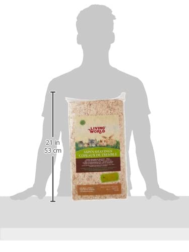 Living World Aspen Wood Shavings for Small Animals, Bedding & Nesting Material, 1200 Cubic Inches