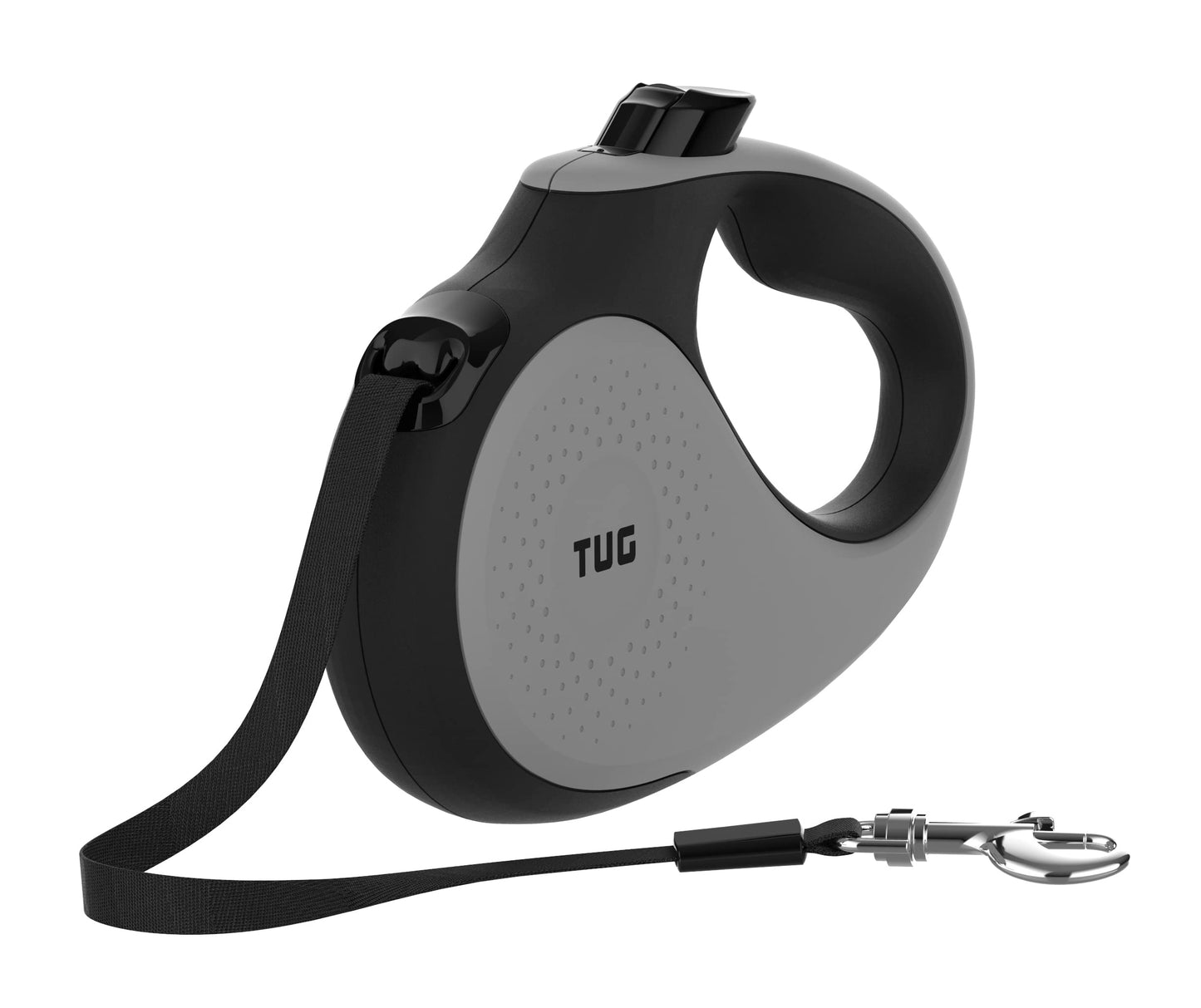 TUG 360° Tangle-Free Retractable Dog Leash for Up to 50 kg Dogs | 5 m Strong Nylon Tape/Ribbon | One-Handed Brake, Pause, Lock (Large, White)