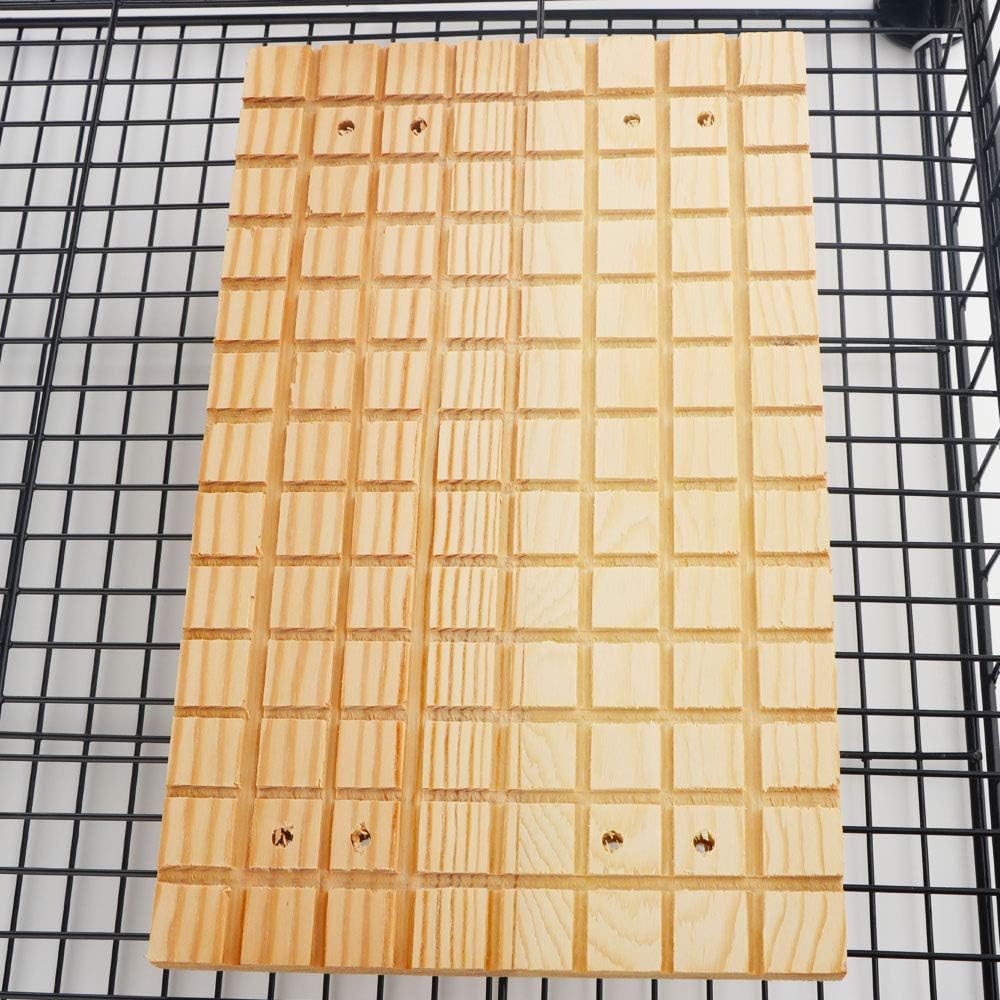 DQITJ 2 Pcs Rabbit Grinding Claw Pad Lava Grinding Teeth Stone, Wooden Scratch Board for Rabbit Bunny Chinchilla Totoro Rat Guinea Pig Hedgehog Rodent