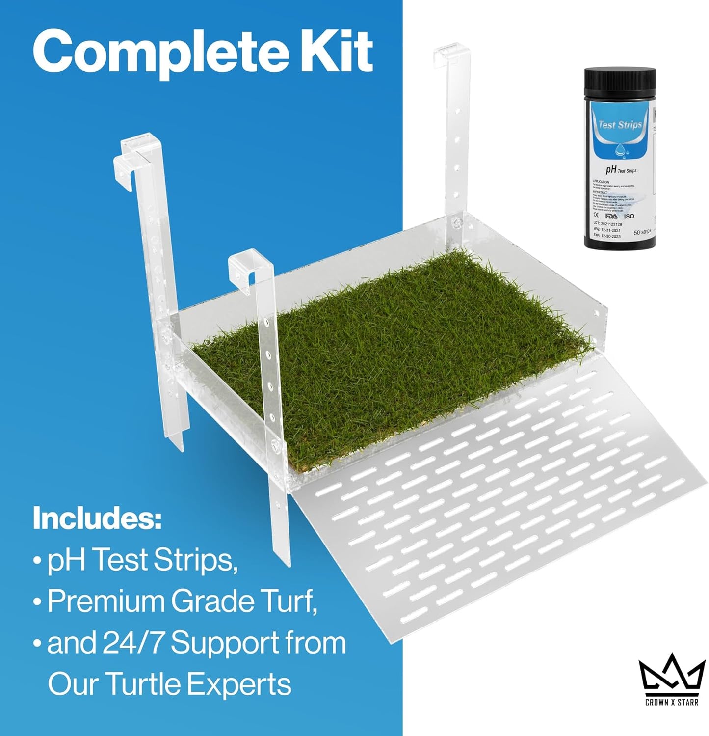 Extra Large Wide Hanging Turtle Basking Platform - 17"x16" Aquatic Reptile Ramp Dock with Foot Grips, Adjustable, Ideal for 65+ Gallon Tanks or Larger