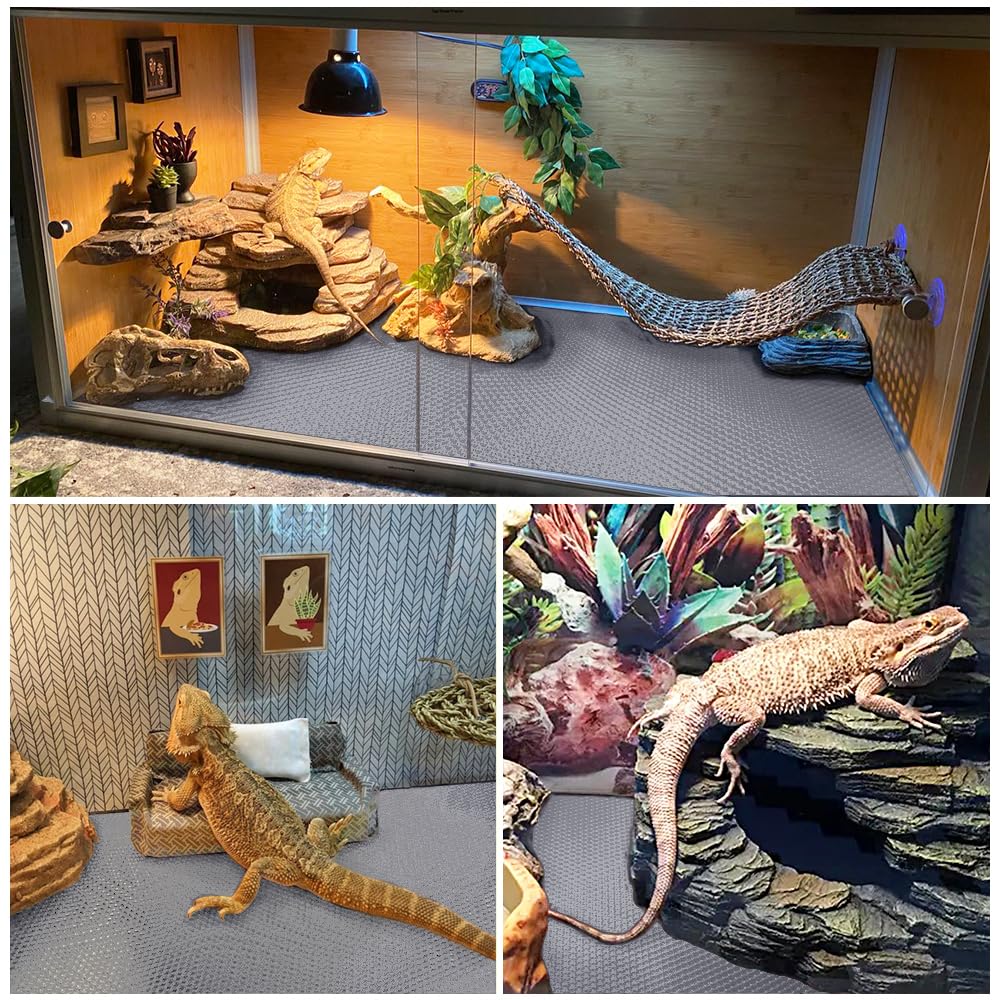 TCYPUHL Reptile Carpet, Reptile Mat, Bearded Dragon, Leopard Gecko Substrate,Bearded Dragon Tank Flooring, Snake,Tortoise Bedding, Bearded Dragon Tank Accessories (18"X 79", 1 PCS)