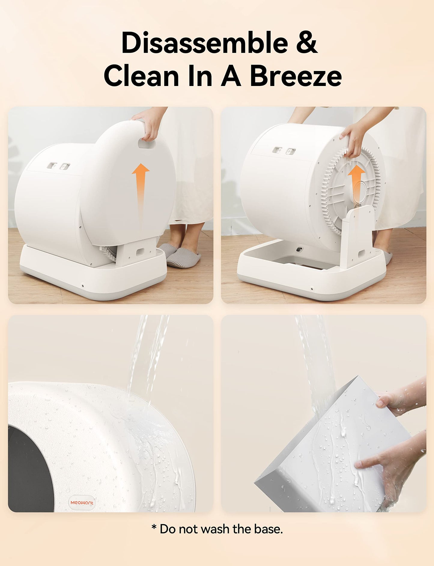 MeoWant Self-Cleaning Cat Litter Box, Integrated Safety Protection Automatic Cat Litter Box for Multi Cats, Extra Large/Odor Isolation/APP Control Cat Litter Box, Confirm Seller is【MeoWant-Direct】