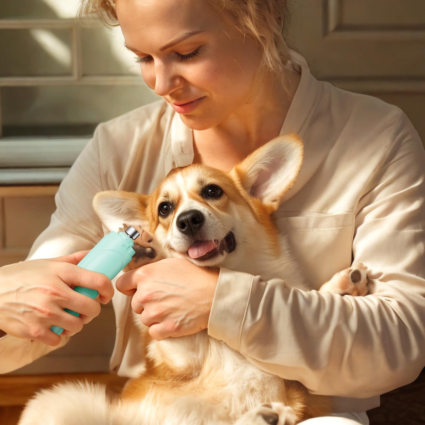 Dog Nail Grinder, Dog Nail Trimmers and Clippers Kit, Super Quiet, Rechargeable, for Small Large Dogs Cats Toenail Grooming,3 Speeds, 2 Grinding Bits