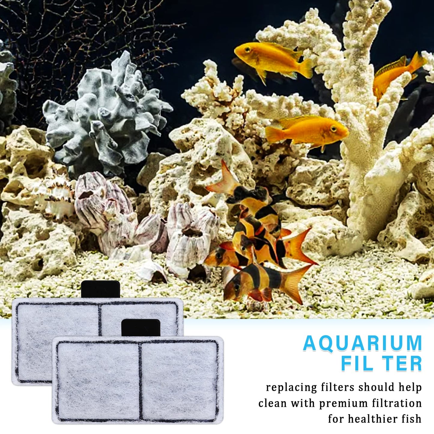 Hedday 8 Packs Filter Cartridge Compatible with Top Fin Cartridges,EF-S Fish Tank Filter Cartridges for Top Fin EF-S Element and BF5 BETTAFLO