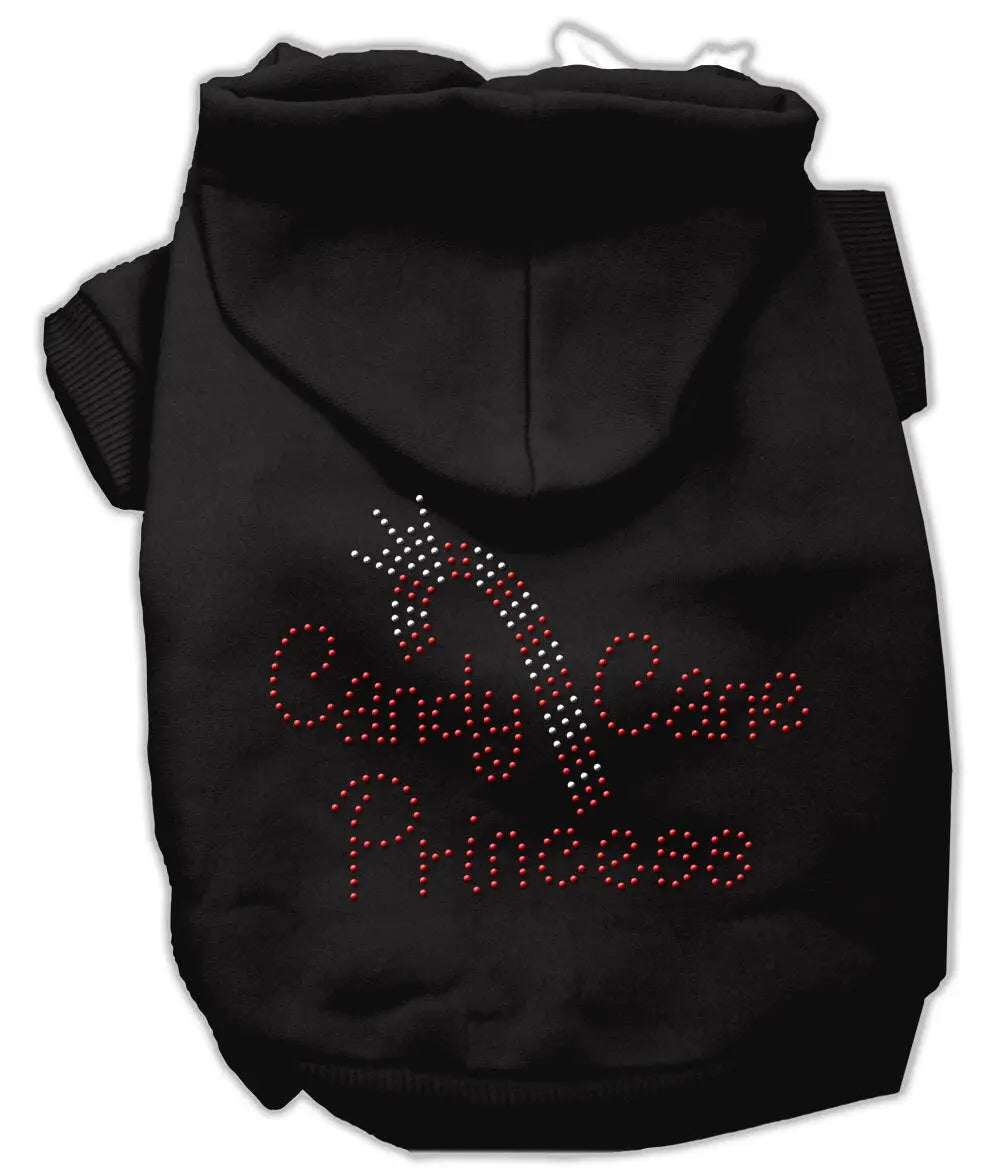Christmas Pet Dog & Cat Hoodie Rhinestone, "Candy Cane Princess" - Furr-Reel