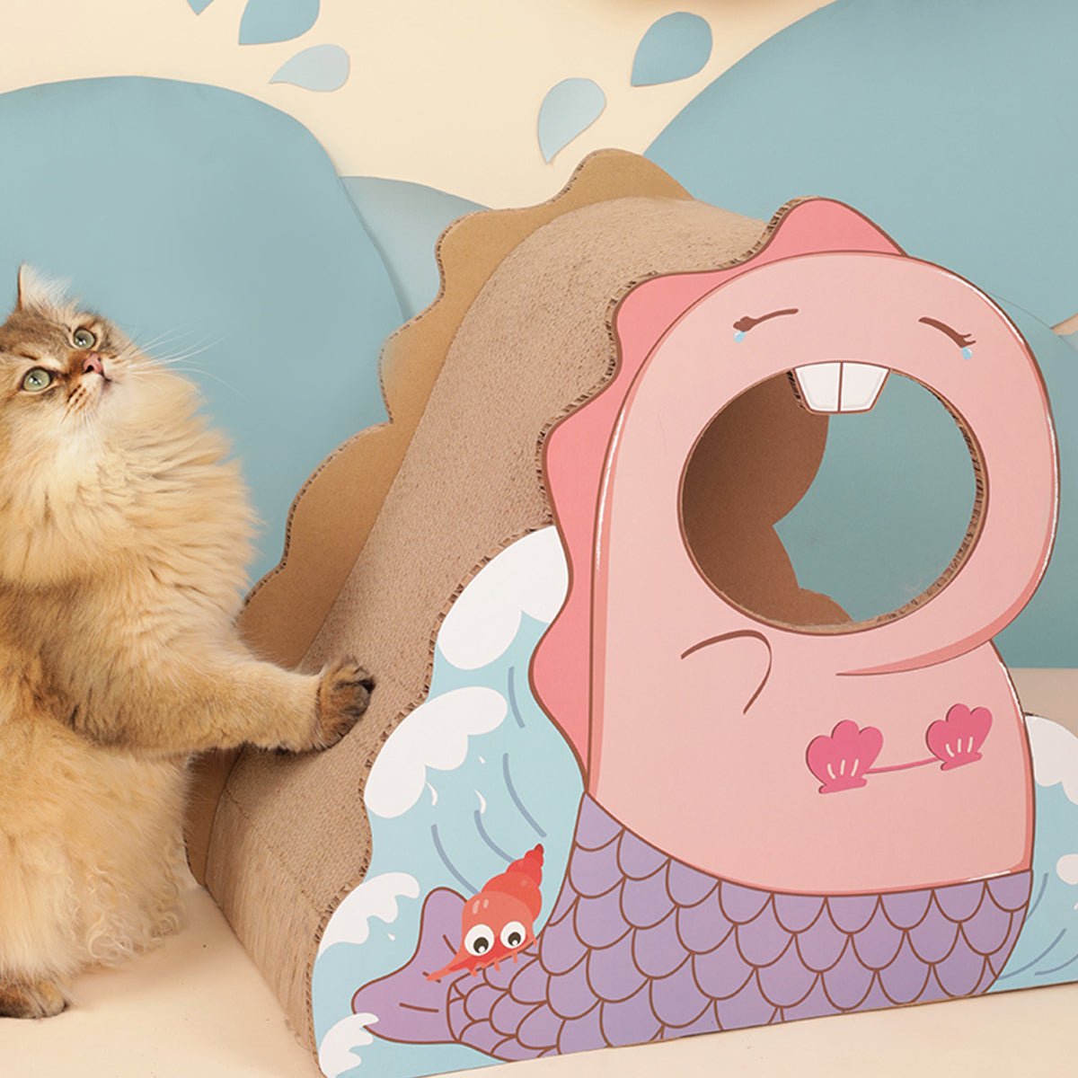 Little Dinosaur Pink Cat Scratching Board - Furr-Reel