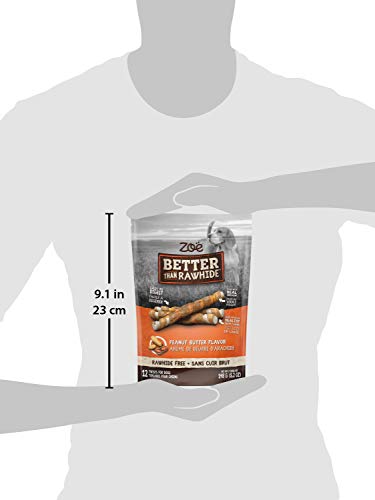 Zoe Better Than Rawhide Twists for Dogs, BBQ Chicken Flavor, 12 Pack (5.2 oz)