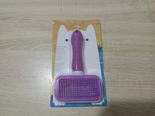 ACE2ACE Dog Brush, Cat Brush for Shedding Long and Short Haired, Self-Cleaning Dog Slicker Brush, Removes Loose Fur for Puppy, Cockapoo, Labrador, Golden Retriever, Pomeranian, Poodle, Rabbits, Blue - Furr-Reel