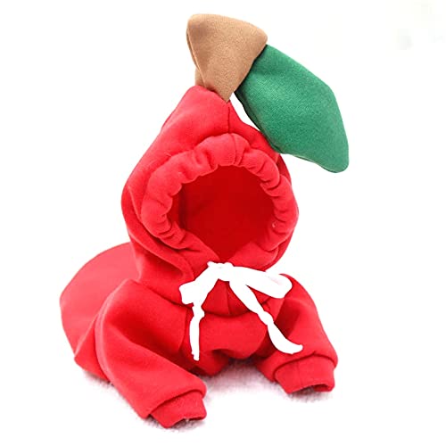 Warm Dog Winter Clothes Cute Fruit Dog Coat Hoodies Fleece Pet Dogs Costume Jacket for French Bulldog Chihuahua Ropa para Perro(Green,S)