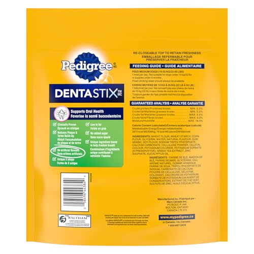 PEDIGREE DENTASTIX Oral Care Beef Flavour Adult Dog Treats - For Medium Breeds - Reduces Plaque and Tartar Buildup - 40 Sticks 972g Pouch