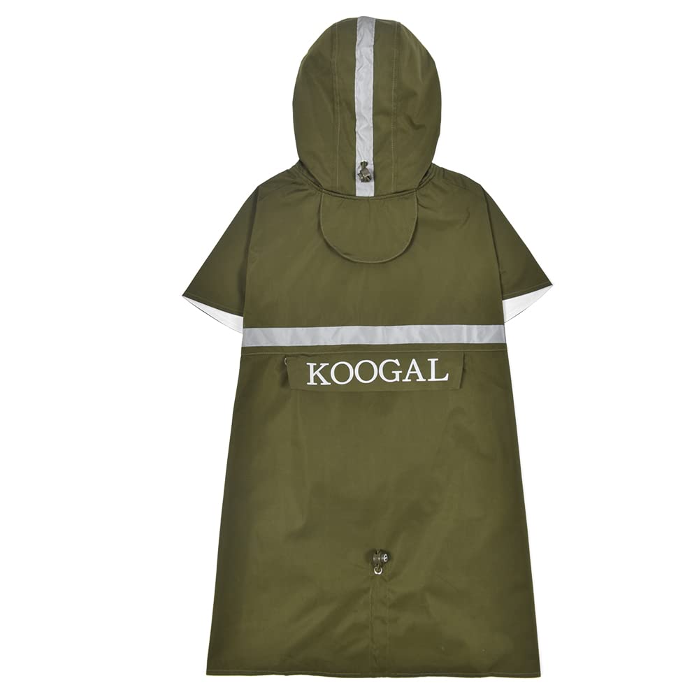 KOOGAL Pet Large Dog Raincoat Apparel Poncho Waterproof for Medium Large Sized for Dog Raincoat Clothes，Dog Rain Jacket,Pet Dog Clothes,Raincoats Coat (Green, 2XL)