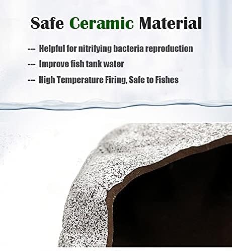 SpringSmart Aquarium Hideaway Rock Cave for Aquatic Pets to Breed, Play and Rest, Safe and Non-Toxic Ceramic Fish Tank Ornaments, Decor Stone for Betta