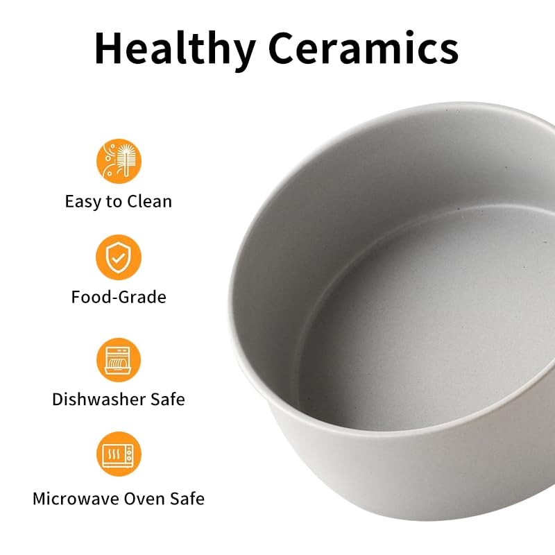 Mtlpaetm Ceramic Pet Bowls for Dog and Cat, No Spill Dog Food and Water Bowl Set with Anti-Slip Wooden Stand, Feeding Dishes Suitable for Small, Medium and Large Cats Dogs Black（850ml/29.9oz）