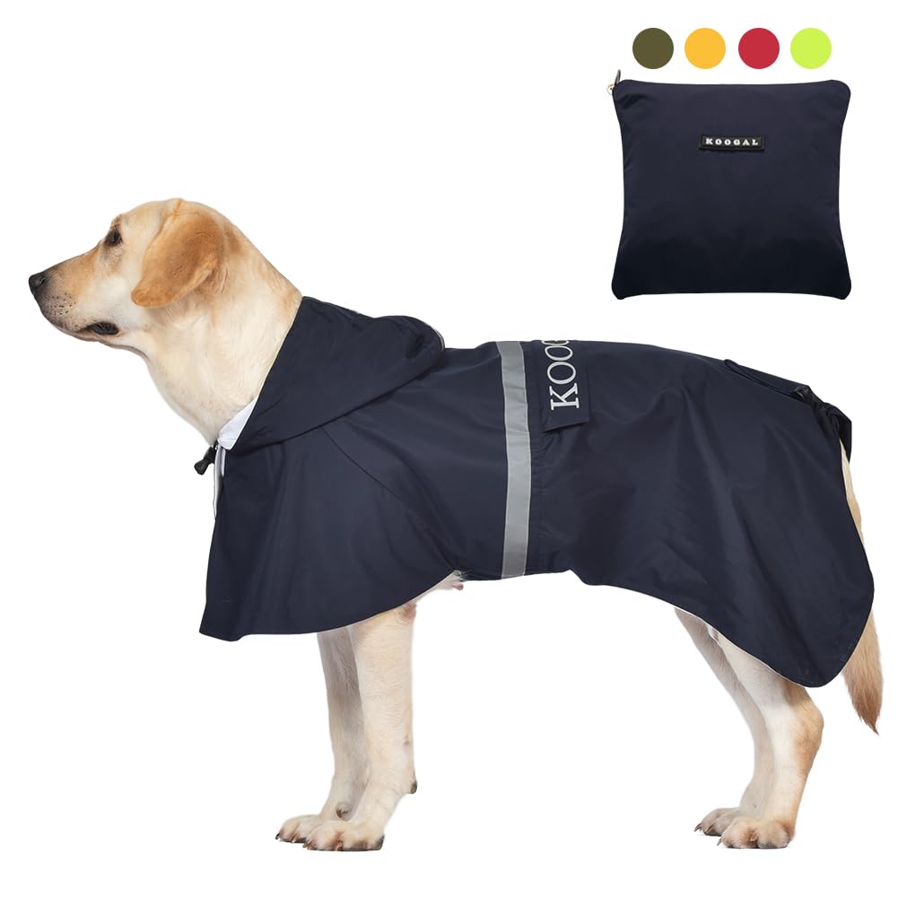 KOOGAL Pet Large Dog Raincoat Apparel Poncho Waterproof for Medium Large Sized for Dog Raincoat Clothes，Dog Rain Jacket,Pet Dog Clothes,Raincoats Coat (Green, 2XL)