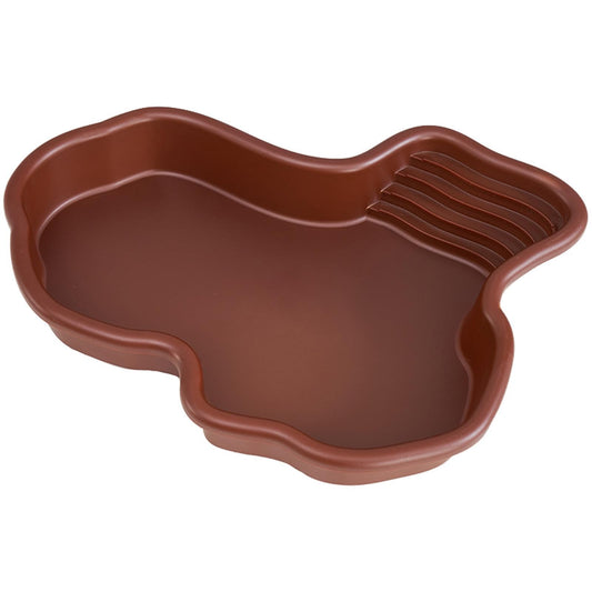 GEUGECY Large Reptile Bathing Pool | Turtle Bath with Ramp | Reptile Water Bath Bowl | Reptile Water Bowl | Large Snake Water Bowl for Tortoise Chameleon Hamster Scorpion Gecko