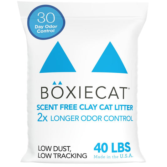 Boxie® Unscented 30 Day Odour Control Clumping Clay Cat & Kitty Litter 16 lb, 99.9% Dust-Free, Hard Flat Top® Clumps, No Fragrances No Fillers, Long-Lasting, Easy to Scoop