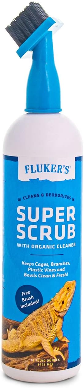 Fluker's 44003 Super Scrub Brush with Organic Reptile Habitat Cleaner