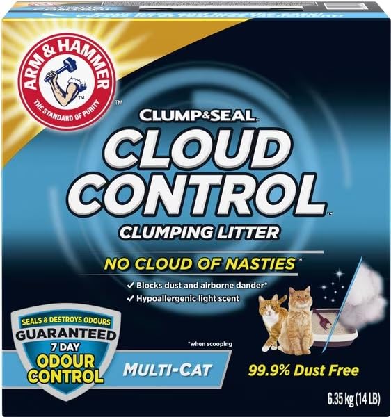 Arm & Hammer Clump & Seal Slide Clay Cat Litter, Non-Stop Odour Control, 12.7kg, 7 Days of Odour Control, Dust Free, Clumping Litter (Pack of 1)