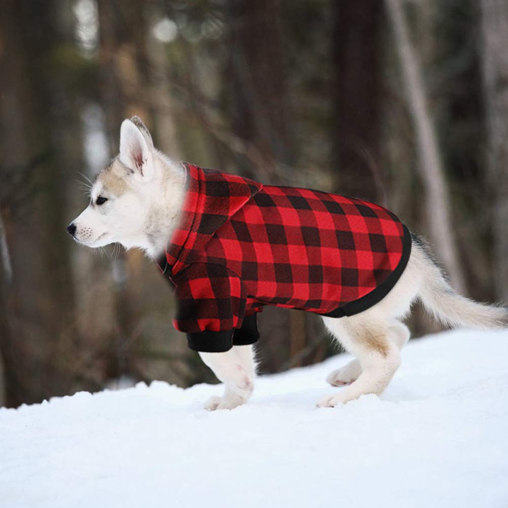 Plaid Dog Hoodie Sweatshirt Sweater for Extra Large Dogs Cat Puppy Clothes Coat Warm and Soft(XL) Furr-Reel