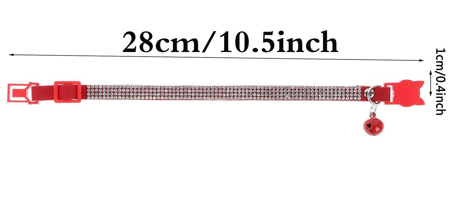 haoyueer Rhinestones Dog Cat Collars with Bell Bling Pet Puppy Collars with Soft Velvet Crystal Collars Girl Jeweled Necklace (Blue) … - Furr-Reel