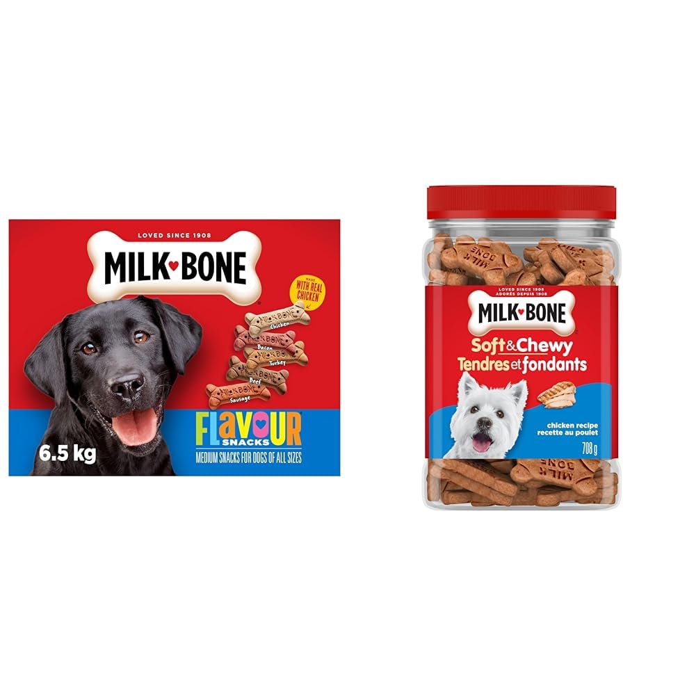 Milk-Bone Flavour Snacks Dog Biscuits Medium Sized Dog Treats, Assorted Flavours, 6.5kg Box