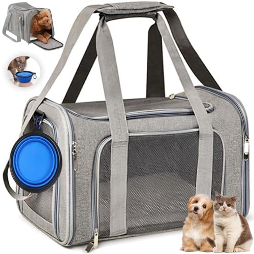 Pet Carrier Airline Approved,Soft Sided Cat Carrier New Upgraded Small Dog Carrier with Lockable Zippers,Breathable Pet Carrier,Dog Carrier for Small Medium Cats Furr-Reel