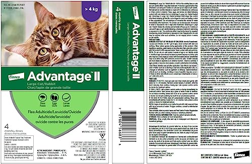 Advantage II Flea Protection for Large Cats weighing over 4 kg (over 9 lbs.) - 2 doses