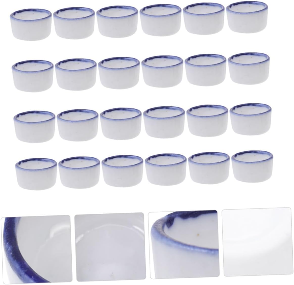 ROMISBABA 24pcs Reptile Supplies Ceramic Climbing Pet Water Basins Reptile Bowl Set for Scorpion Spider