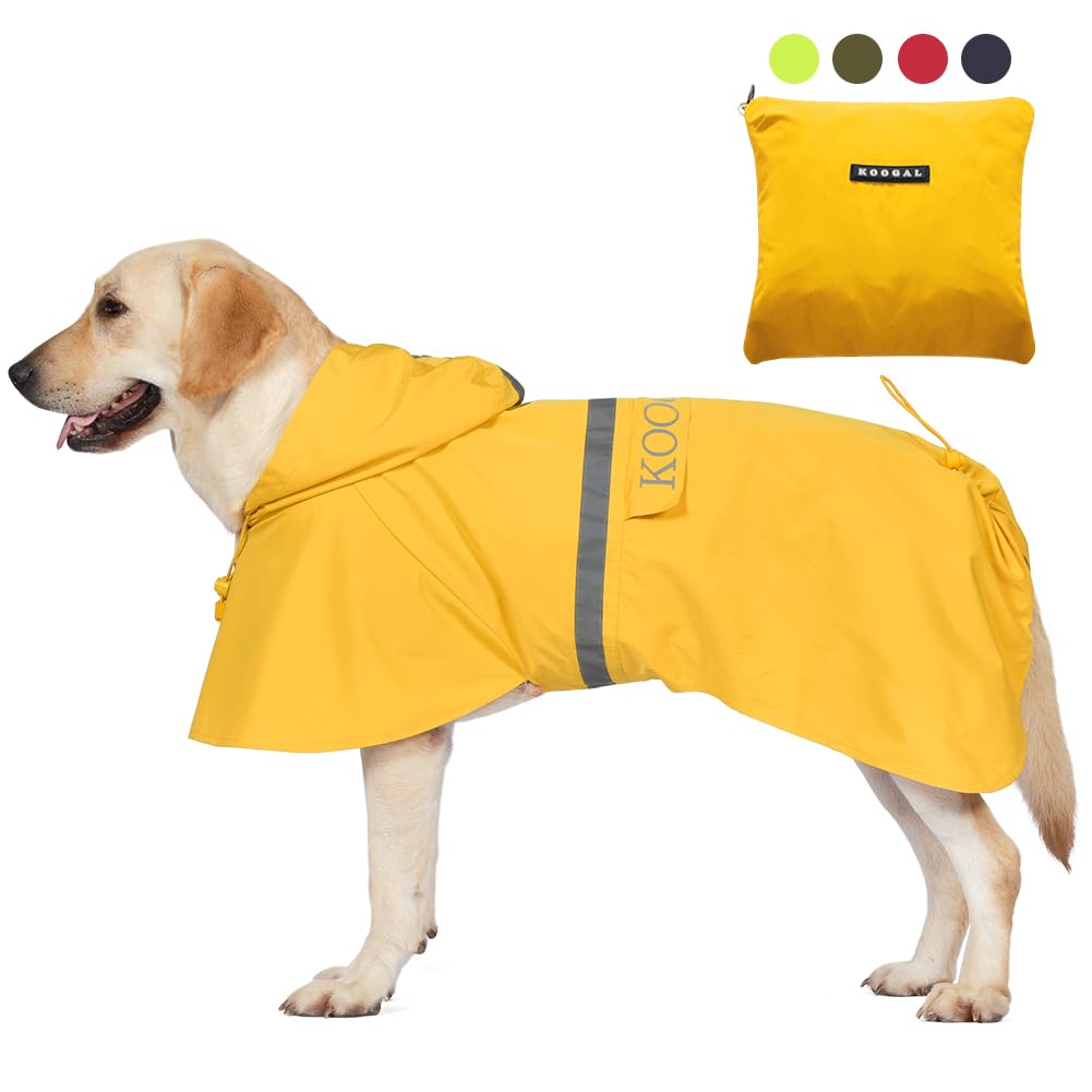KOOGAL Pet Large Dog Raincoat Apparel Poncho Waterproof for Medium Large Sized for Dog Raincoat Clothes，Dog Rain Jacket,Pet Dog Clothes,Raincoats Coat (Green, 2XL)