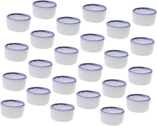 ROMISBABA 24pcs Reptile Supplies Ceramic Climbing Pet Water Basins Reptile Bowl Set for Scorpion Spider