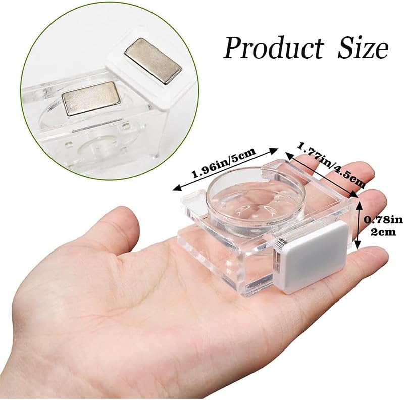 Clear Acrylic Magnetic Feeding Dish for Jumping Spider - Tarantula Water Dish and Food Bowl - Enclosure Accessories for Jumping Spider.