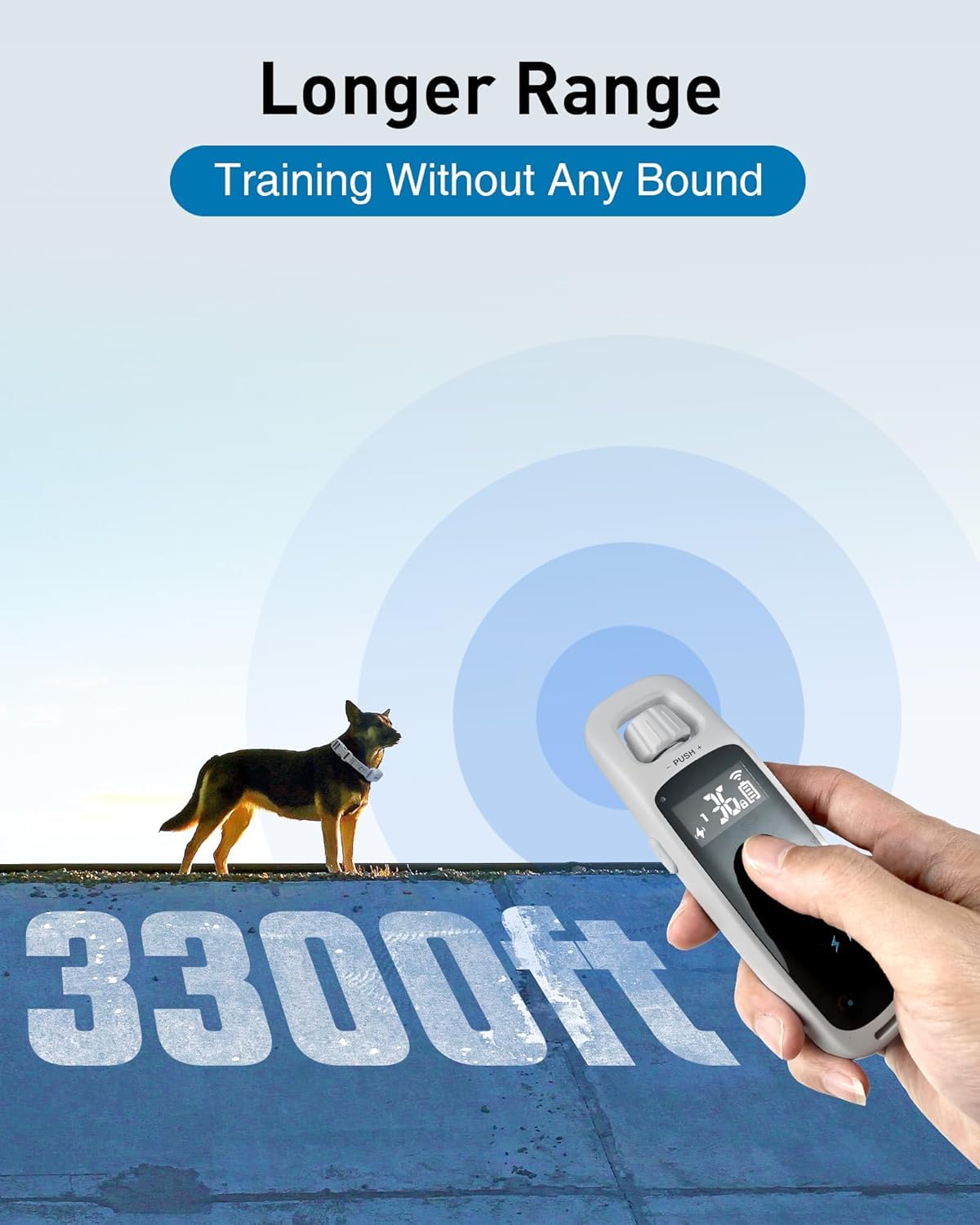 ABBIDOT 3300 Ft Dog Training Collar with Remote - [New Version] Shock Collar, 5 Training Modes, 88 Levels e Collar, Waterproof Training Collar for Small Medium Large Dogs(15~120 lbs)