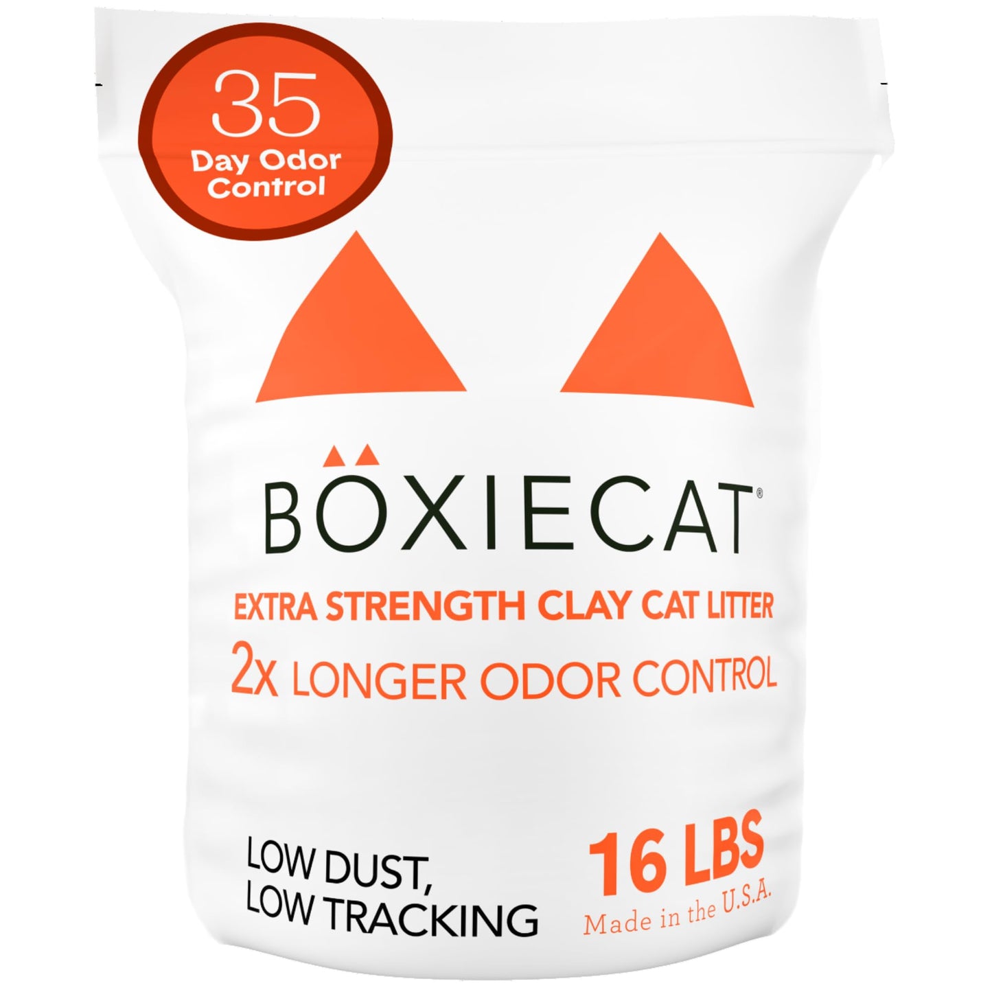 Boxie® Unscented 30 Day Odour Control Clumping Clay Cat & Kitty Litter 16 lb, 99.9% Dust-Free, Hard Flat Top® Clumps, No Fragrances No Fillers, Long-Lasting, Easy to Scoop