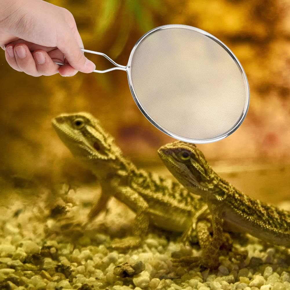 Reptile Sand Shovel Pets Sieve Filter Stainless Steel Scoop Fine Mesh Strainer Filter for Tortoise Lizard Spider Snake Dung - Furr-Reel