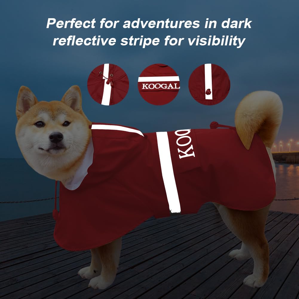 KOOGAL Pet Large Dog Raincoat Apparel Poncho Waterproof for Medium Large Sized for Dog Raincoat Clothes，Dog Rain Jacket,Pet Dog Clothes,Raincoats Coat (Green, 2XL)