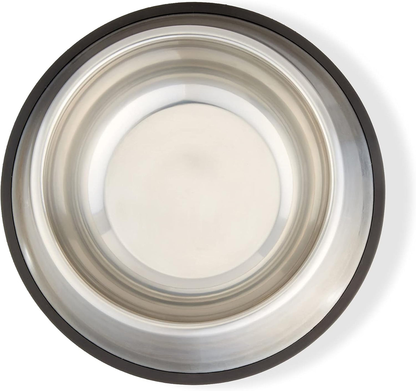 Amazon Basics Stainless Steel Non-Skid Pet Dog Water and Food Bowl, 2-Pack (10 x 2.8 Inches), Each Holds Up to 4 Cups