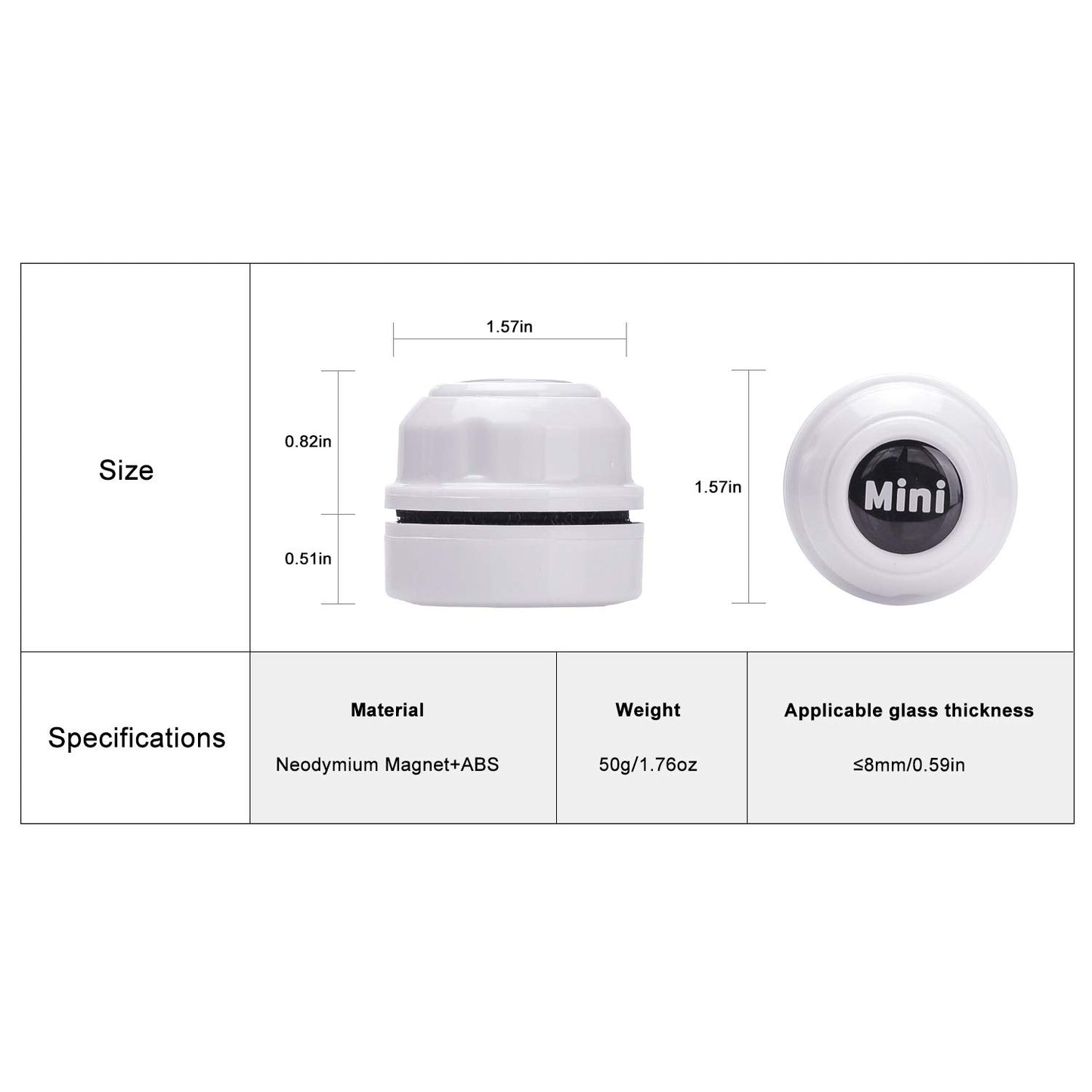 TOP Star Mini Magnet Fish Tank Brush, Aquarium Cleaner, Fish Tank Glass Cleaner, Mini Portable Durable Magnet, Cleaning for Fish Tank and Algae Removal (Green)