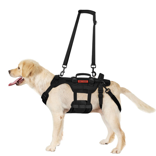 OneTigris Dog Lift Harness - Large Dog Support Sling with Handles, Hip Support Brace (Black, L)