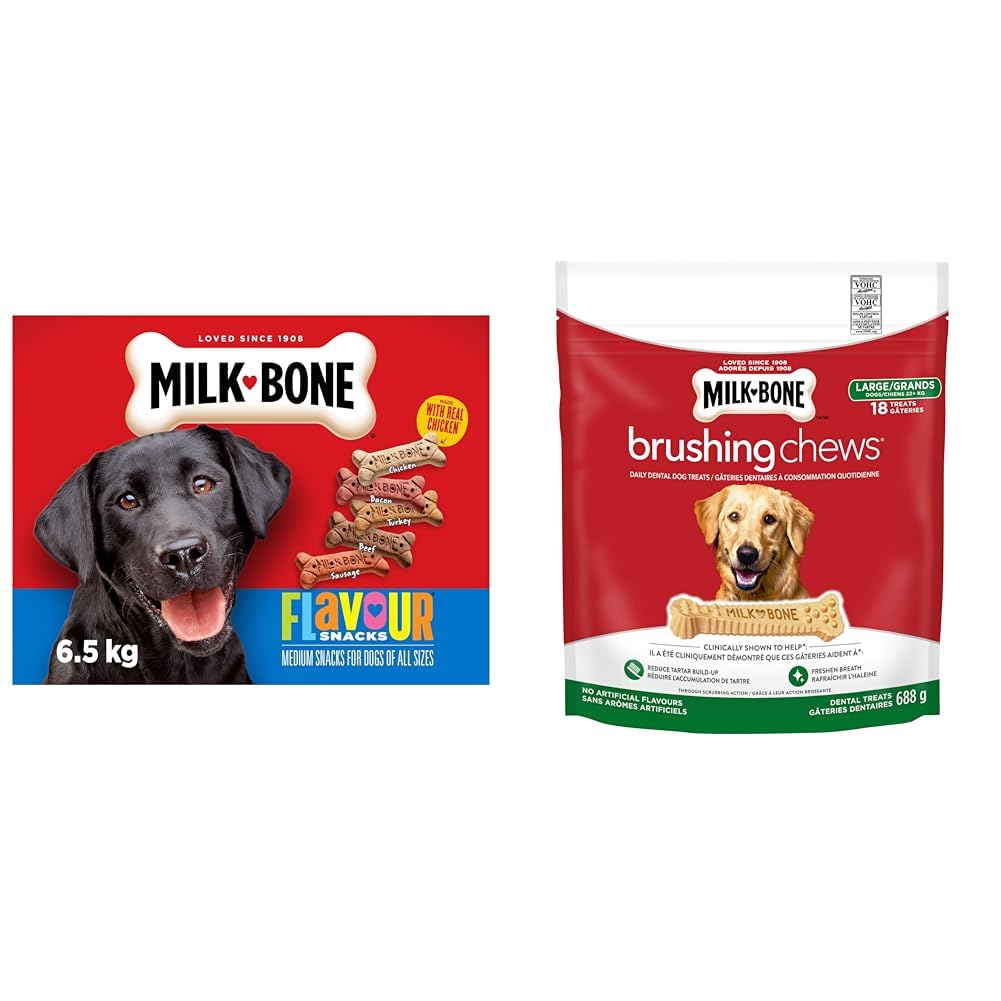 Milk-Bone Flavour Snacks Dog Biscuits Medium Sized Dog Treats, Assorted Flavours, 6.5kg Box