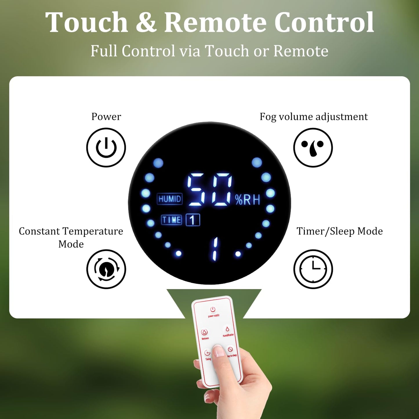 4L Reptile Fogger Humidifier - Terrariums Fog Machine with Humidity Control Sensor, Timer & 3 Adjustable Mist Levels, Touch & Remote Control, Reptile Mister for Reptiles Amphibians Snake Herps Furr-Reel