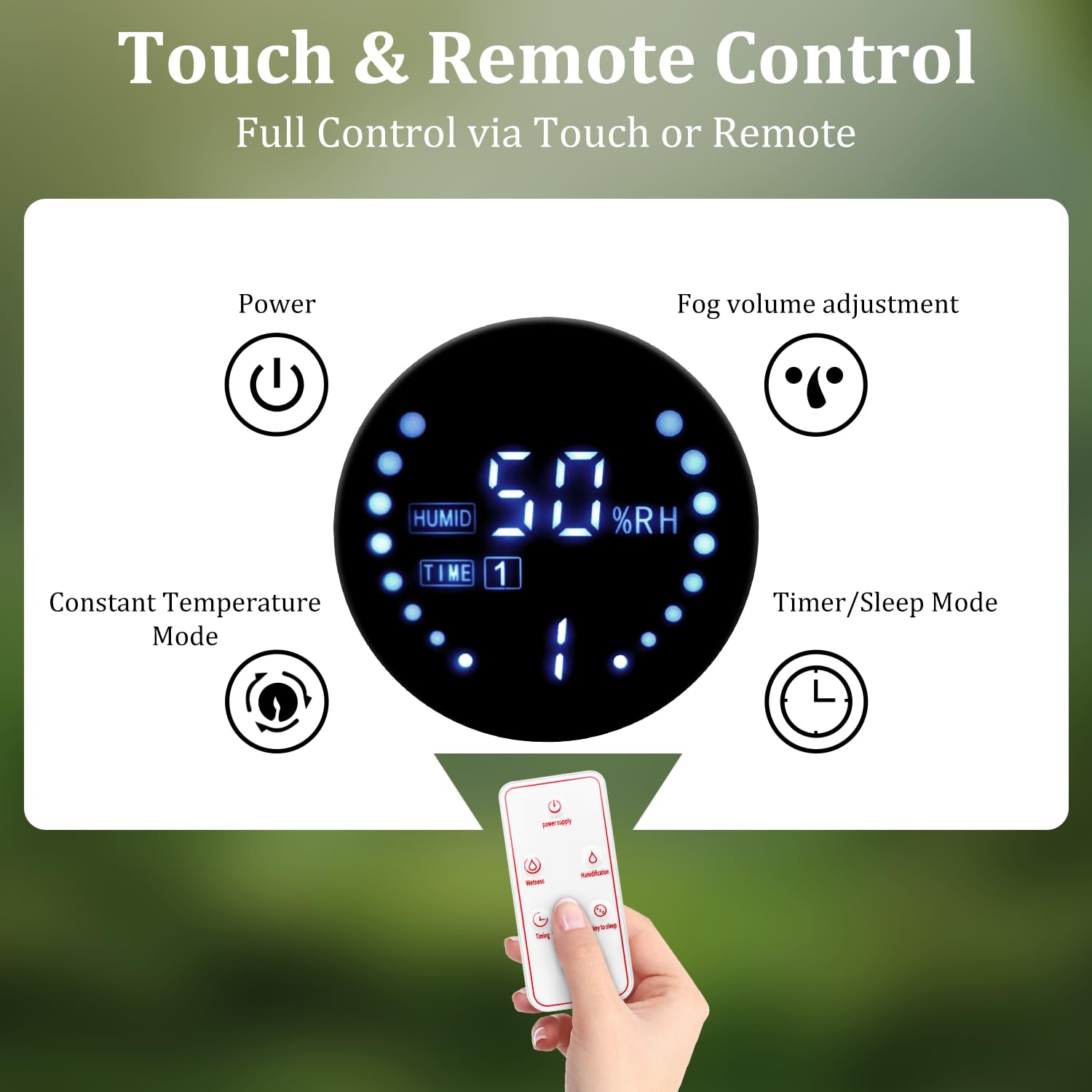 4L Reptile Fogger Humidifier - Terrariums Fog Machine with Humidity Control Sensor, Timer & 3 Adjustable Mist Levels, Touch & Remote Control, Reptile Mister for Reptiles Amphibians Snake Herps Furr-Reel
