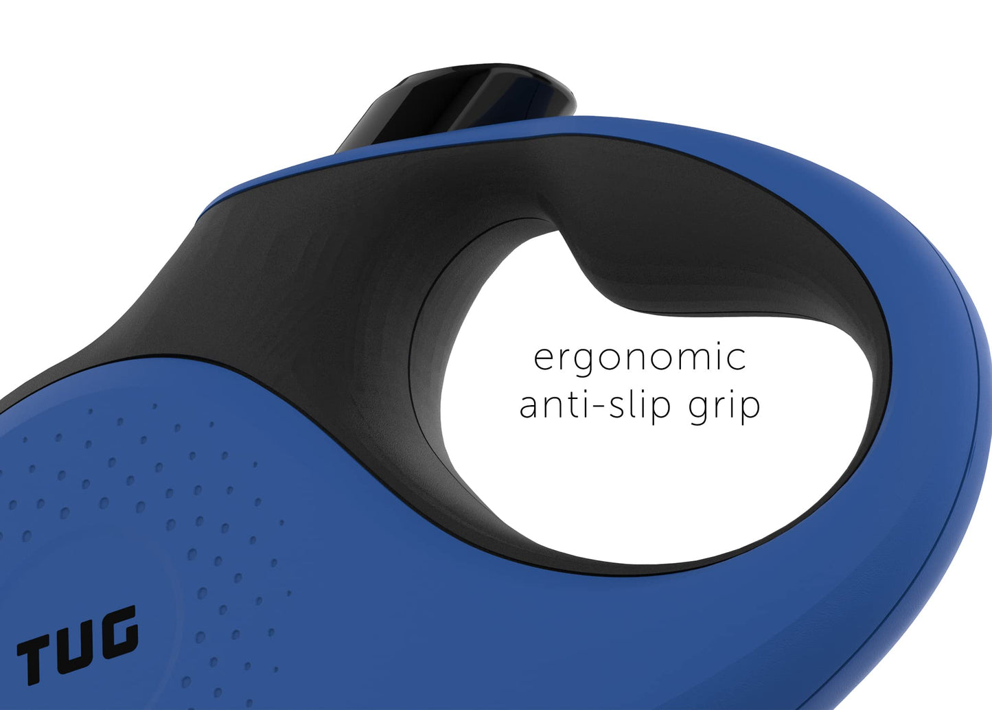 TUG 360° Tangle-Free Retractable Dog Leash for Up to 50 kg Dogs | 5 m Strong Nylon Tape/Ribbon | One-Handed Brake, Pause, Lock (Large, White)