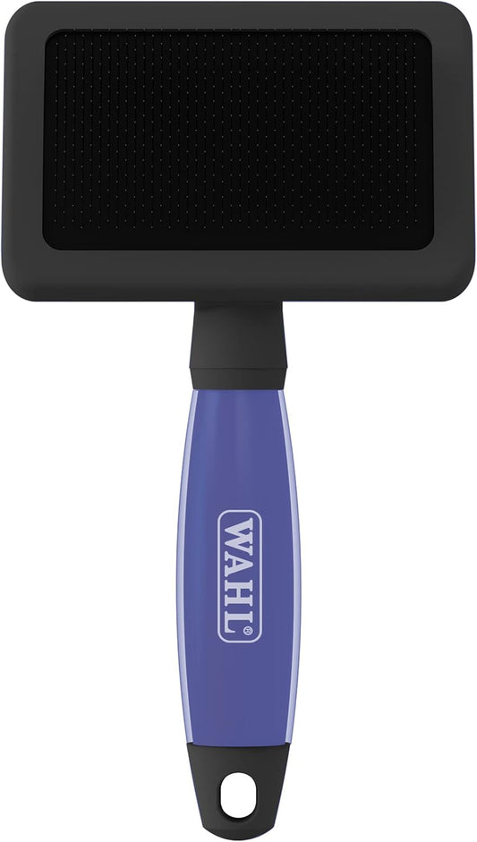 WAHL Canada Large Slicker Brush, Detangles and Removed loose hair, Stainless Steel Angled Pins, Great for Dog Grooming - Model 58424, Blue
