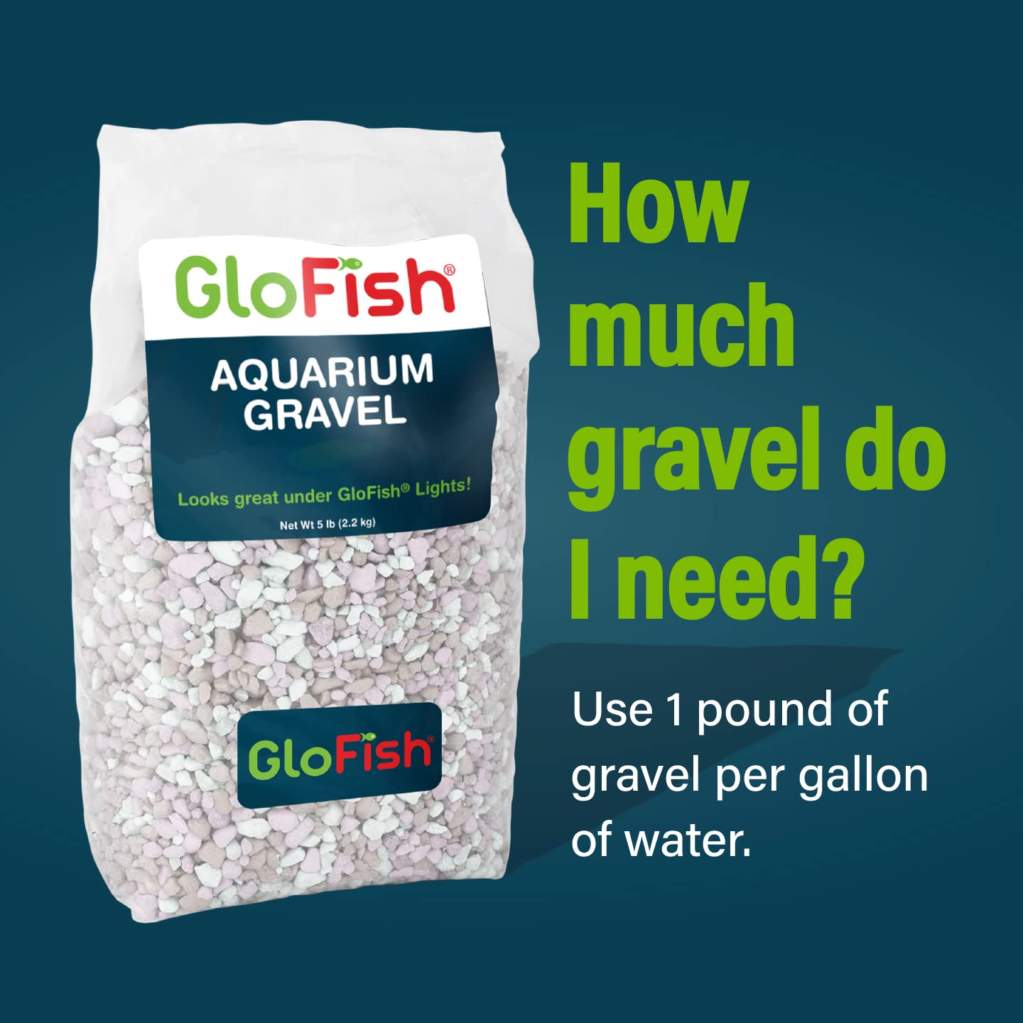 Glofish Aquarium Gravel, Black with Fluorescent Highlights, 5-Pound Bag - Furr-Reel
