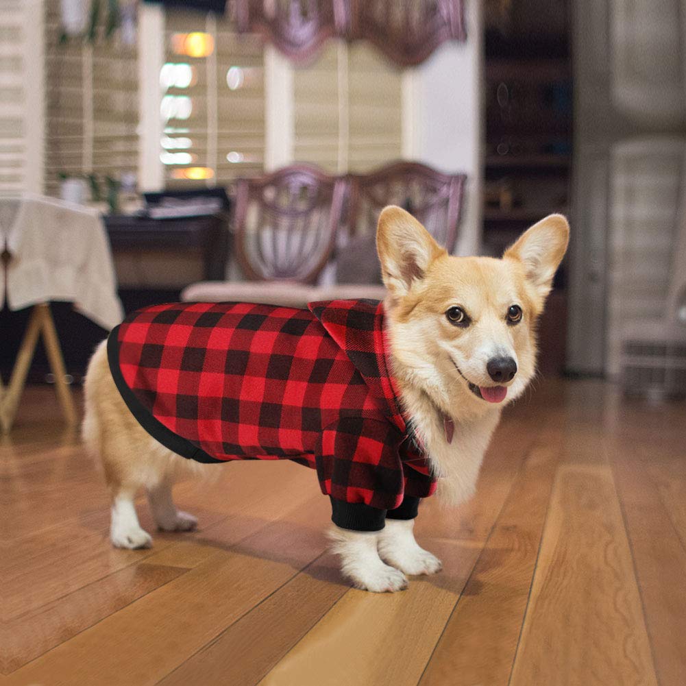 Plaid Dog Hoodie Sweatshirt Sweater for Extra Large Dogs Cat Puppy Clothes Coat Warm and Soft(XL) Furr-Reel