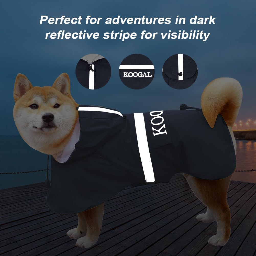 KOOGAL Pet Large Dog Raincoat Apparel Poncho Waterproof for Medium Large Sized for Dog Raincoat Clothes，Dog Rain Jacket,Pet Dog Clothes,Raincoats Coat (Green, 2XL)
