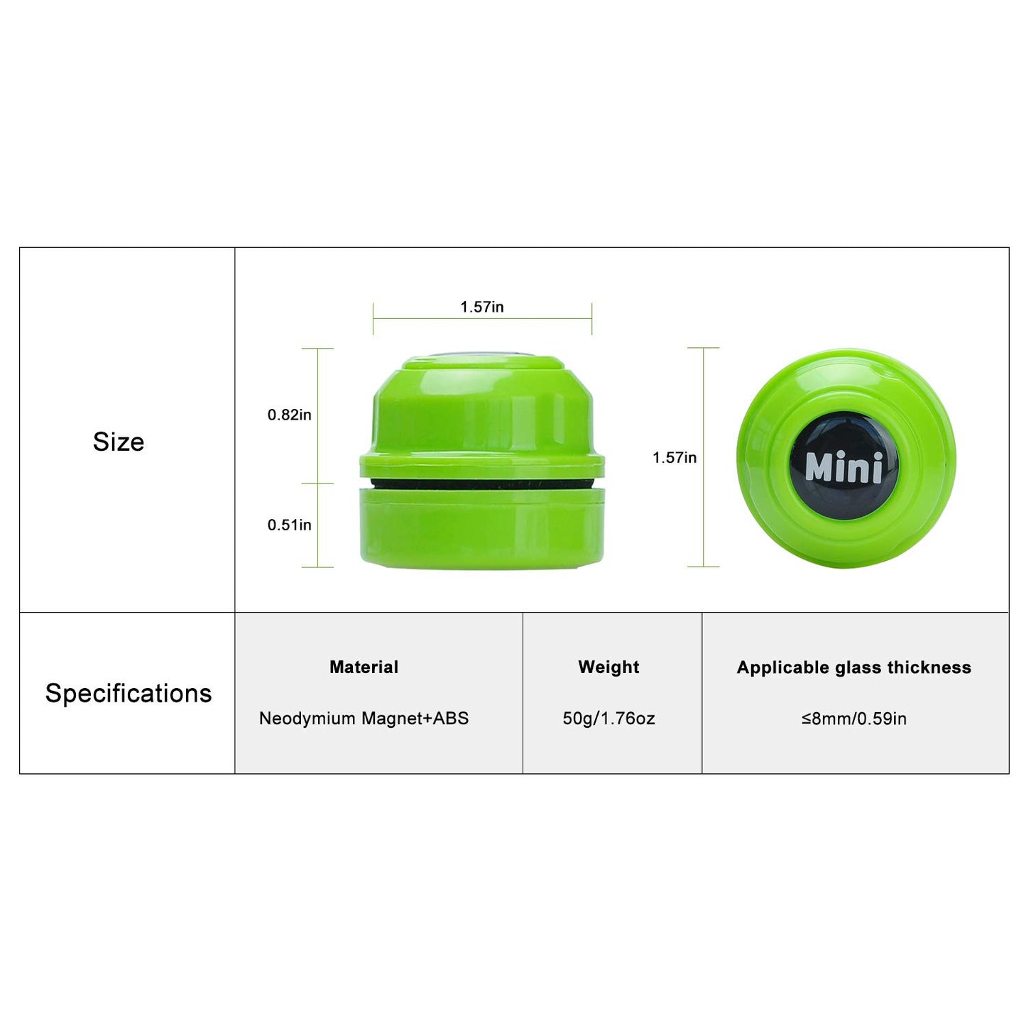 TOP Star Mini Magnet Fish Tank Brush, Aquarium Cleaner, Fish Tank Glass Cleaner, Mini Portable Durable Magnet, Cleaning for Fish Tank and Algae Removal (Green)