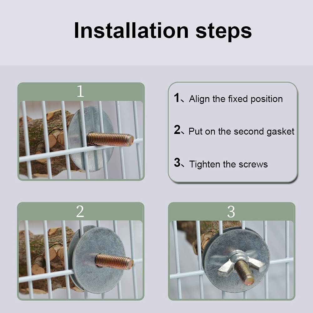 10Pcs Natural Wood Bird Perch Stand Set, Parrot Stand Perch Platform, Pet Bird Swing Toy for Budgies Cockatiel Parakeet Lovebirds (nature)