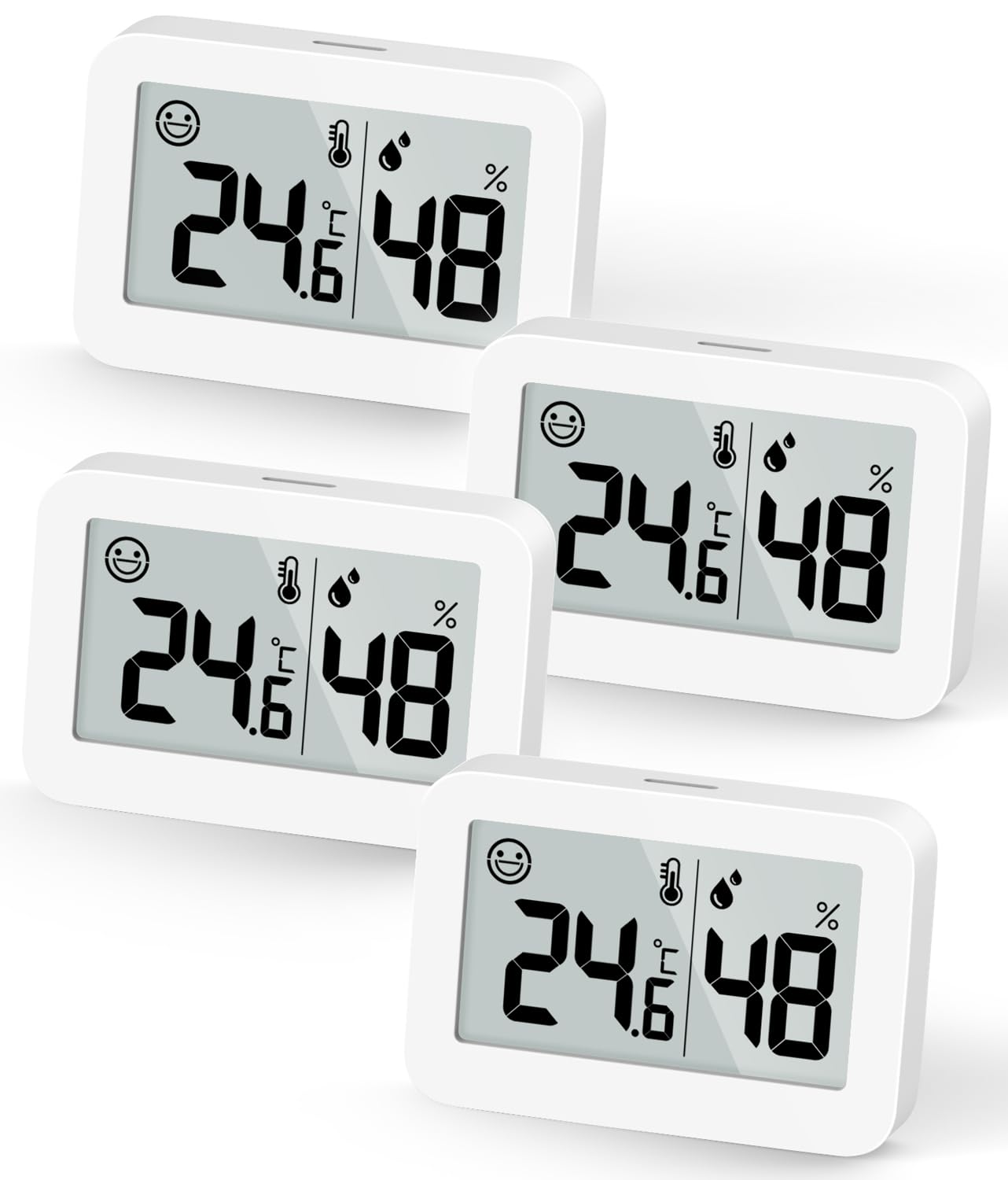 DOOMAY 2-Pack Mini Hygrometer Indoor Thermometer, Humidity Gauge with ℃/℉ Switch, Humidity Meter Digital Temperature Monitor for Greenhouse Babyroom Cellar Reptile Incubator Closet
