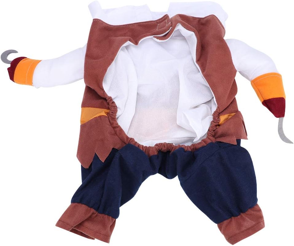 Ichiias Pet Halloween Costume Pet Polyester Cute Durable Funny Pirate Clothes Dress Up Dog Costume Pirates Suit Corsair Dressing up Party Apparel Clothing for Cats Dogs(S)